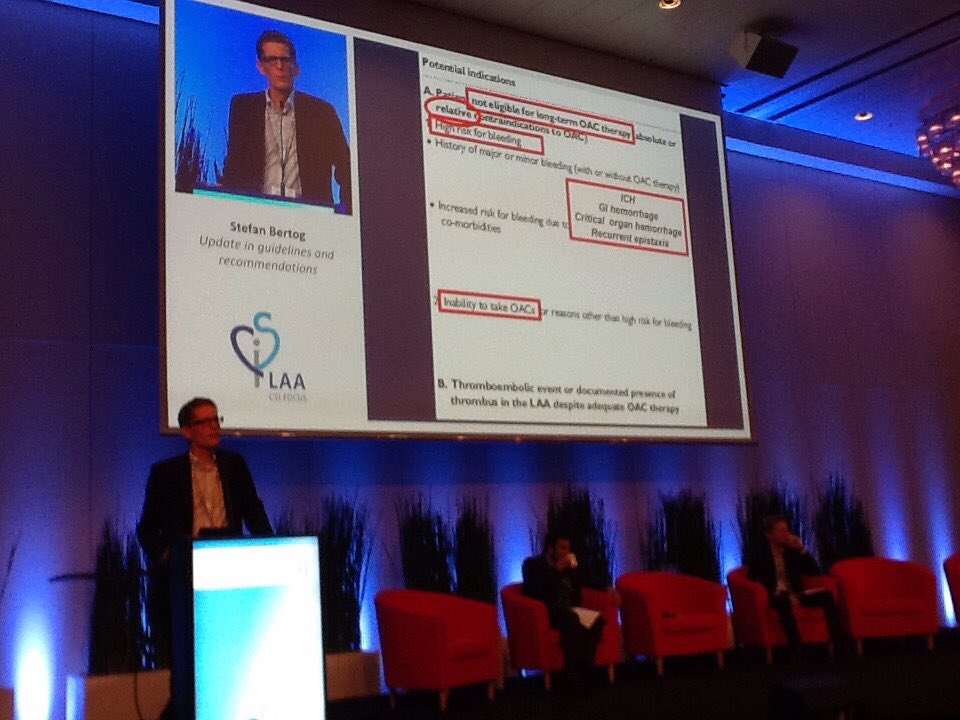 CSIcongress's tweet photo. Stefan Bertog updating us on guidelines and recommendations for LAA closure #csilaa17 https://t.co/sFRCNFPvjB