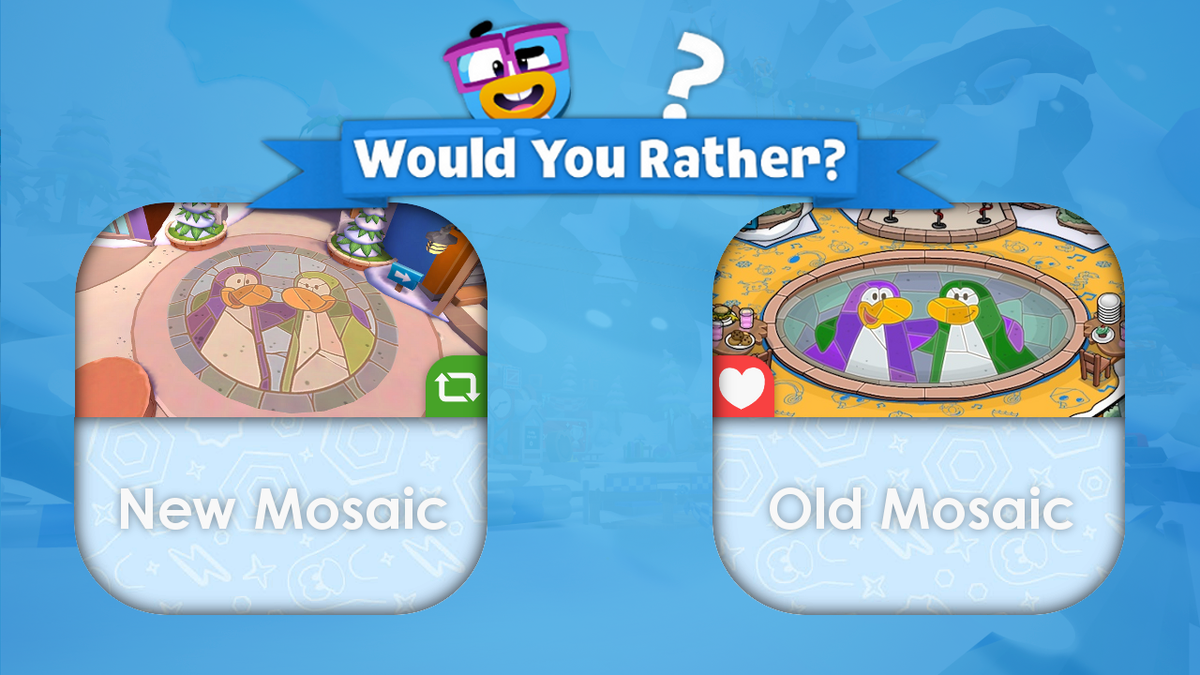 WYRCPI's tweet photo. Would You Rather? #12

Retweet for New Mosaic

Like for Old Mosaic

#HappyBirthdayCPI 😁🎉 https://t.co/jYdAlXgXII