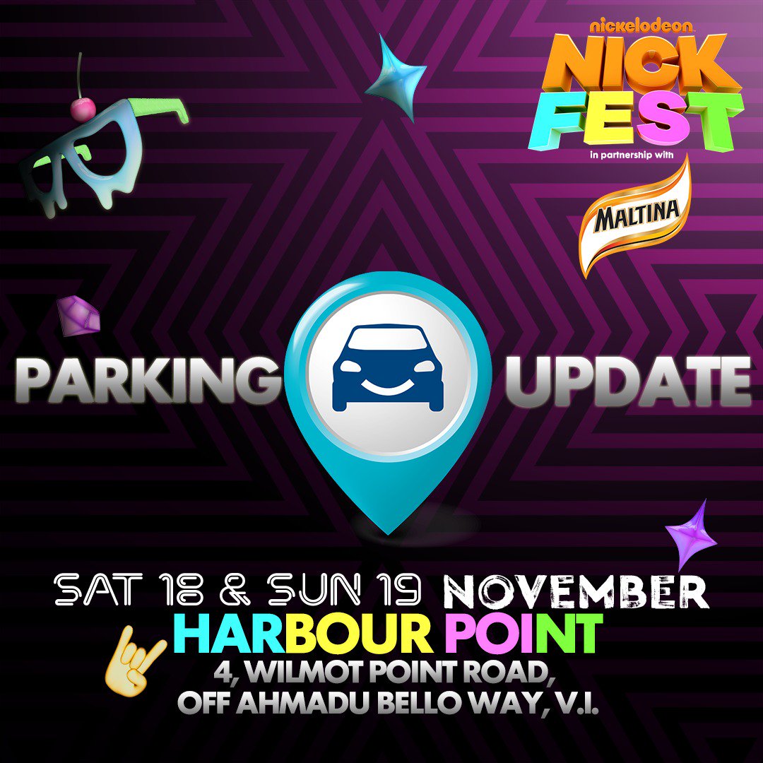 DStvNg's tweet photo. Parking for #NickFestNG is now at Harbour Point. #NickFestNGTip #NickFestFacts #IssaLagosTakeover https://t.co/Er1fTDOhiG