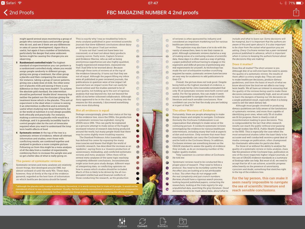 BladderCancerUK's tweet photo. Great article by @One_Angry_Chef in our latest FIGHT magazine #qualityofevidence https://t.co/DUzGT3PwNN