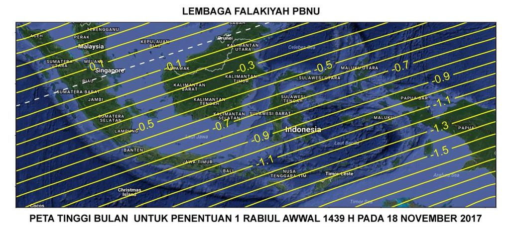 Ijtima' terjadi pukul 18:42 WIB nanti. Berikut peta tinggi Bulan mar'i seluruh Indonesia pd Sabtu 29 Shaffar 1439 H, berdasar hisab tahqiqy tadzkiky ashri kontemporer NU.

Lembaga Falakiyah PBNU mnentukan 1 Rabiul Awwal 1439 H berdasar rukyat hilal hari ini <a href="/nu_online/">NU Online</a>  <a href="/suaraNU/">Suara NahdlatulUlama</a>
