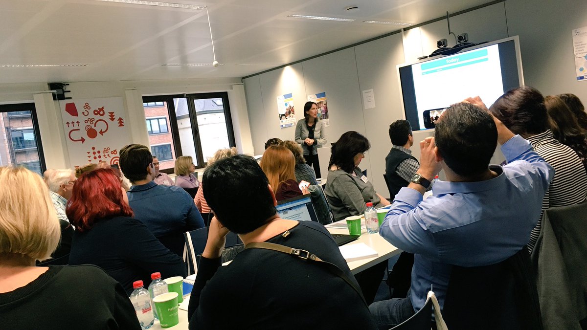vicjope's tweet photo. The #spw17 starts! Teachers involved in the #Triseum pilot and #scientix will spend the weekend with us at @eu_schoolnet to innovate in education https://t.co/RFJyKvVSlp