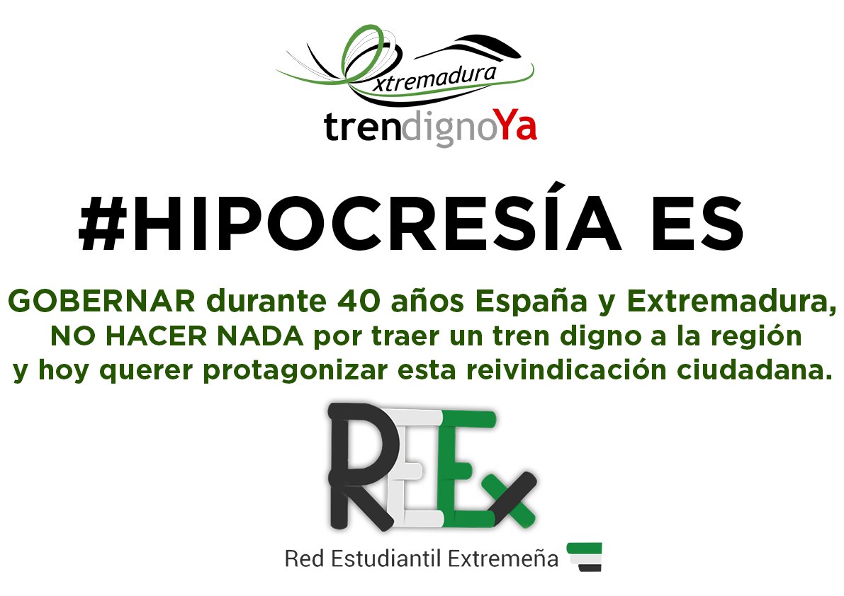 REEXtremadura's tweet photo. #HipocresiaES #VergüenzaES #TrenDignoYA https://t.co/OREcZ8JJuT