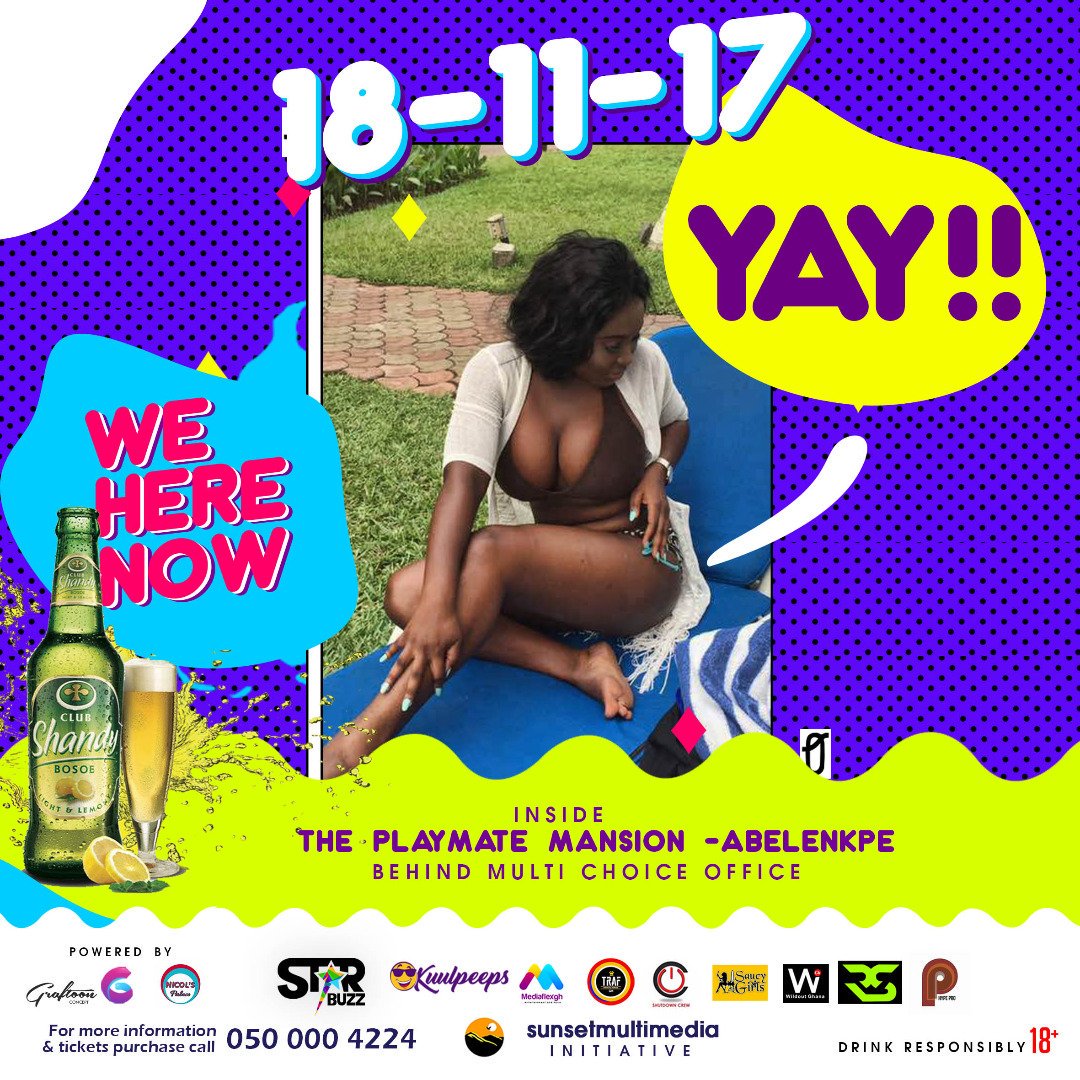 ChiefAmuzu's tweet photo. Finally we re here now. Happening today is #PlayMates inside the PlayMatesMansion. U don't wanna miss this @AbenaAcquaah_Hx @biggdarko @_abynah_barbie @AbynaNaomi @NessahSarpong @sirr_paull @MsNaa @M_Akuaa @Littlekesh1 @OdarkorNaa https://t.co/LxIxuJeJML