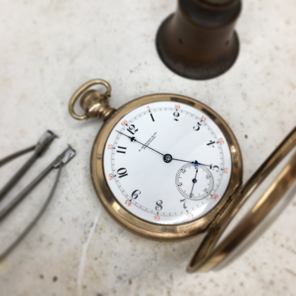 nawccmuseum's tweet photo. E. Howard pocket watch. #watchmaking #watchmaker #horology #timepiece #ehoward #pocketwatch https://t.co/53RyzlTjh5