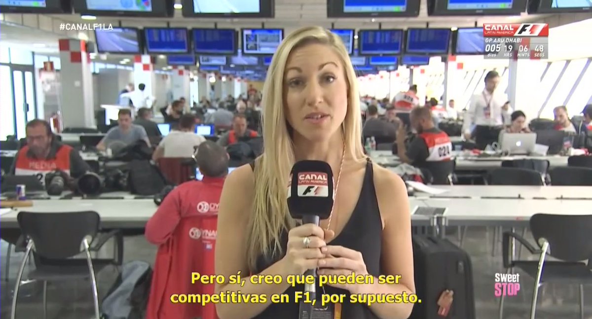 DanielFigueroaP's tweet photo. @IolandeSkinner was asked if a woman driver can compete in F1... and this was her answer #F1LatinAmerica #SweetStop https://t.co/BZrFJZ9b5Y