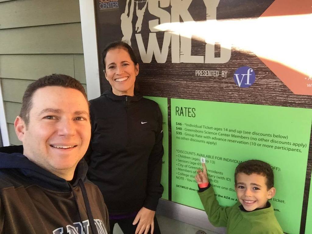 KimReichPhD's tweet photo. Joseph has been waiting until turning 8 to try SkyWild at @greensborosciencecenter . Aerial adventure course. Yesterday was his birthday! So, here goes nothing! https://t.co/hPNVdgmzYd https://t.co/y09uRsoCq5