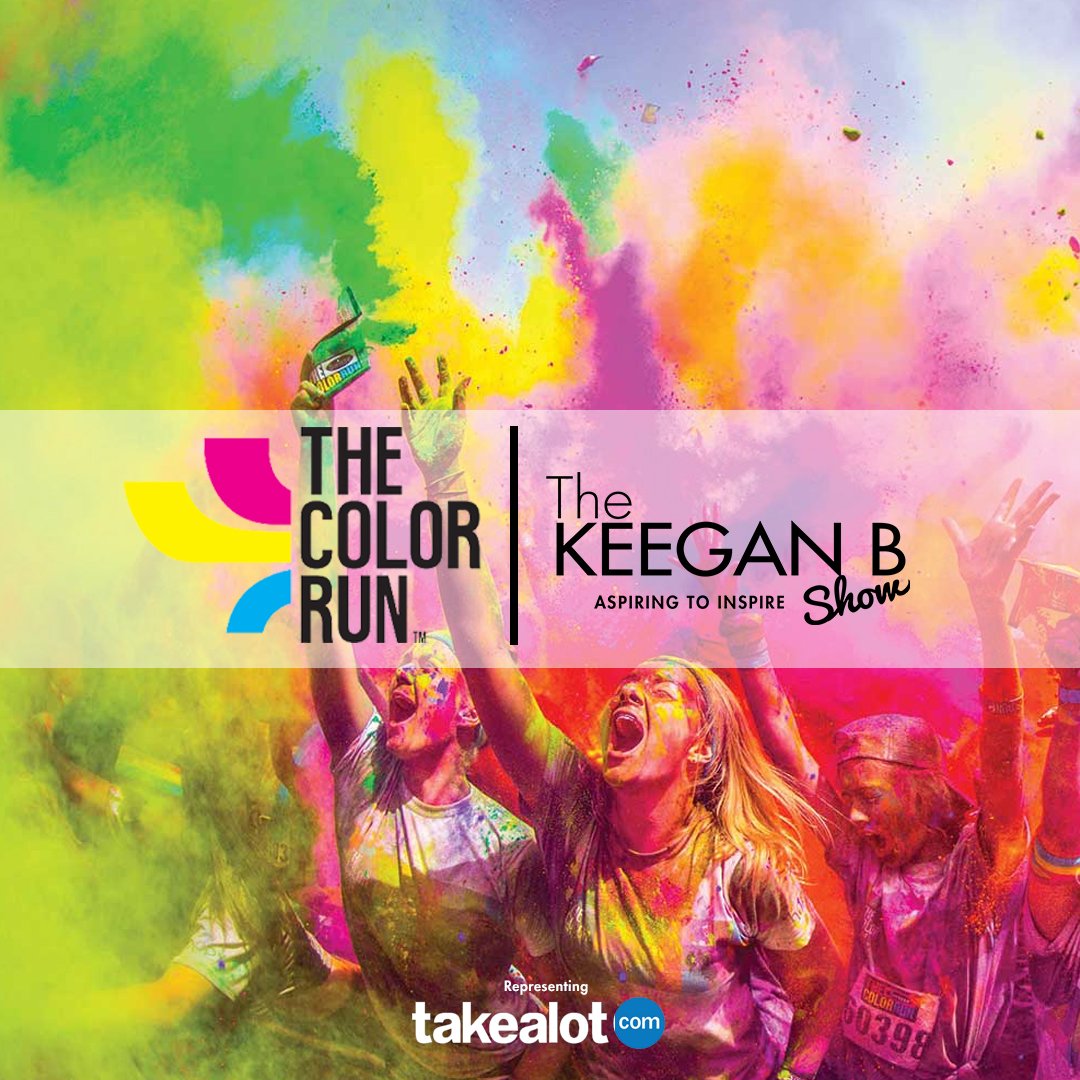 Jandrosaayman's tweet photo. Today the @ThekeeganBshow alongside @TAKEALOT will be partaking in @TheColorRunSA , it's going to be crazy FUN! #thekeeganbshow #happiest5k #thecolourrunSA #RunorDYE https://t.co/aYzK7H43hG