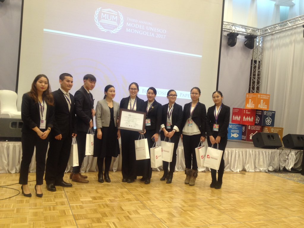 unyapmongolia's tweet photo. Congratulations to TEAM SPAIN having the most outstanding POSITION PAPER.
#UNYAPmn #mum2017 @unesco_mongolia #UNESCO4Youth https://t.co/n8NUbpHdD8