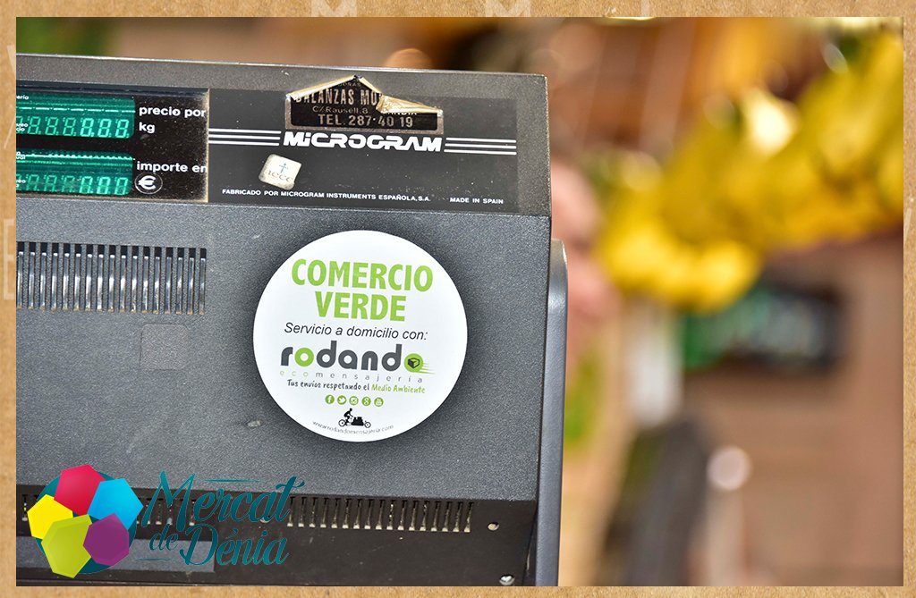 MercatdeDenia's tweet photo. Busca el logo de #ComercioVerde en las paradas del #MercatdeDénia. Son las que se han adherido al servicio a domicilio con transporte ecológico. Queremos facilitarte las cosas. https://t.co/5nDAGay9lA