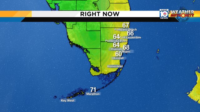 NICE & COOL - Morning temps dropping into the 60s across #SouthFlorida #happySaturday #flwx https://t.co/2IMCTYYf6K