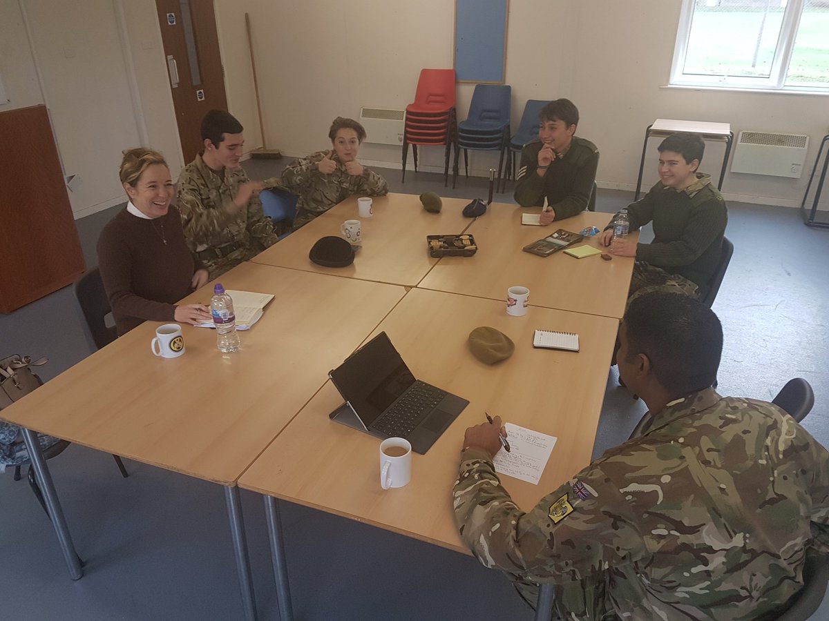Lively discussion and biscuits at Beds&amp;Herts ACF senior cadet working group.