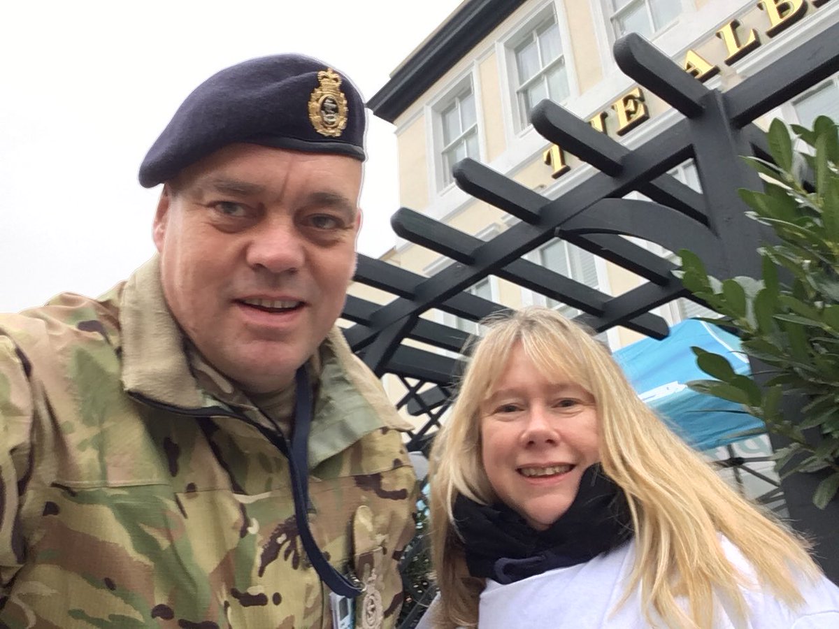 ONLYONEGIBBO's tweet photo. The new dawn has just started for @RNRMC today with @tuppence0705 in the lovely @TheAlbanyTwick pre #ENGvAUS https://t.co/uBWjew6Wgm
