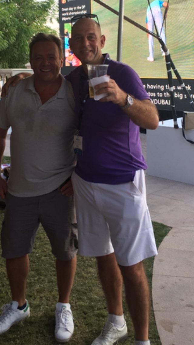 Cliff &amp; Rudge in front of big screen at #DPWTC #TTVDUBAI