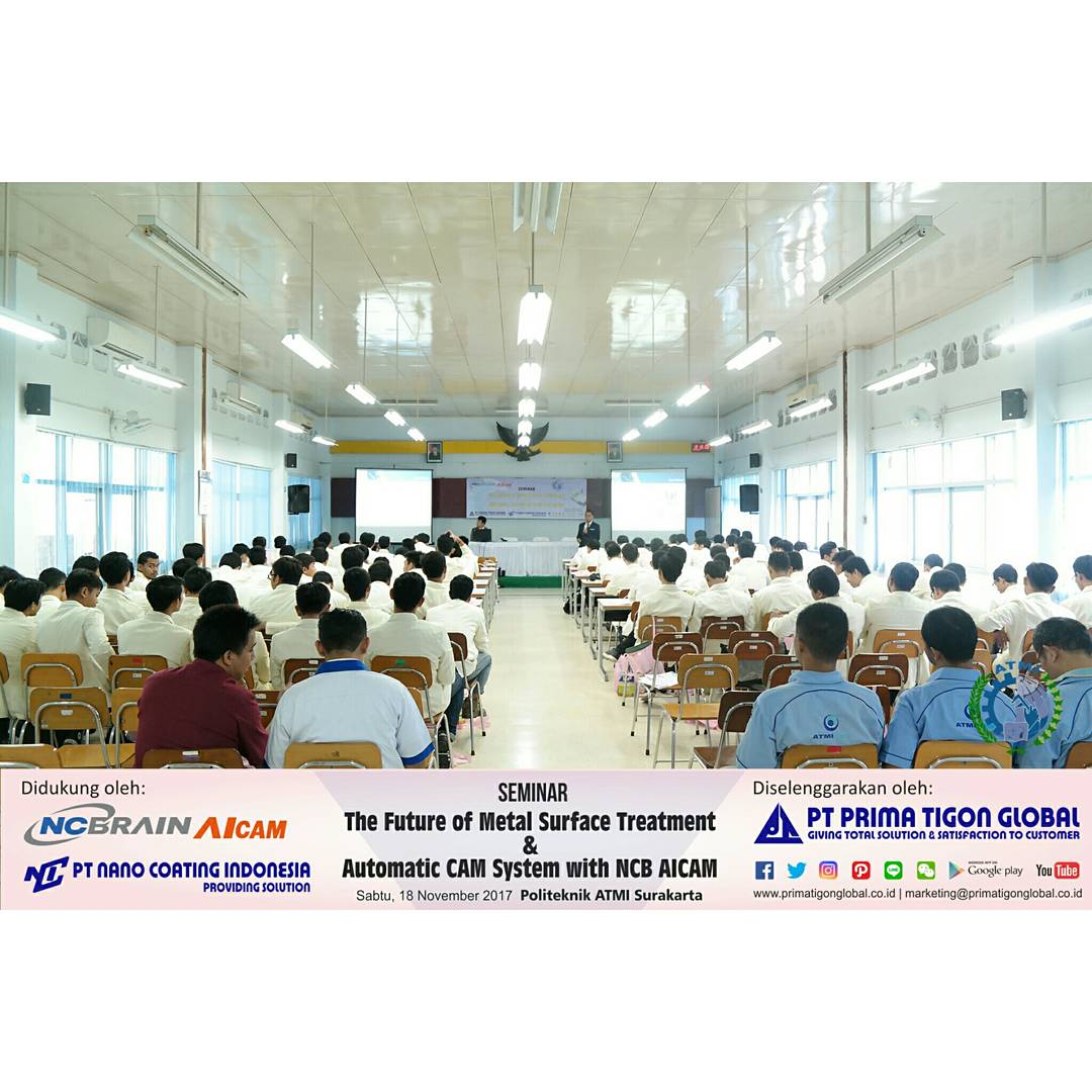 primatgnglobal's tweet photo. Seminar "The Future of Metal Surface Treatment & Automatic CAM System with NCB AICAM"
Akan berlangsung besok, Sabtu 18 November 2017 pada POLITEKNIK ATMI SURAKARTA
Diselenggarakan oleh: PT Prima Tigon Global
Didukung oleh : NCBrain AICAM & PT Nano Coating Indonesia https://t.co/1ByGKUTGqD