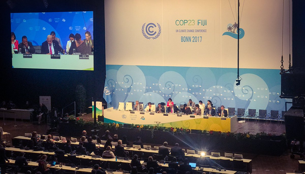 poet_economist's tweet photo. At 6:57 am this morning, the gavel fell on a warm inclusive action-oriented #COP23. @FijiPM, the @COP23 Presidency, @UNFCCC &amp; 195 nations have opened a year of open global #TalanoaDialogue to make #ParisProgress part of everyday life everywhere. https://t.co/g5DSlhbj2l