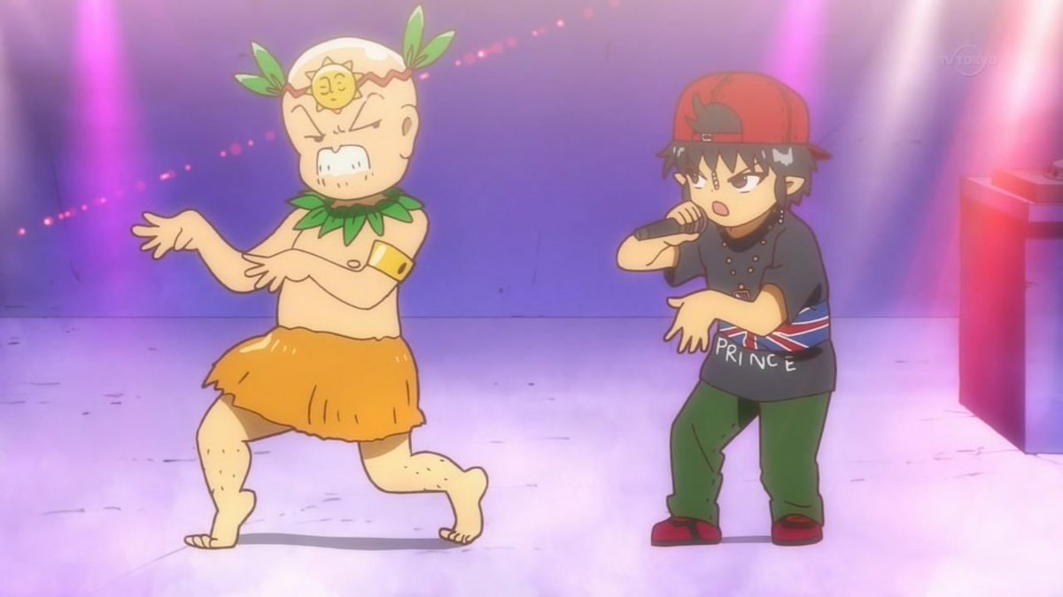 Aranime 魔法陣グルグル 19話 歌え バトーハの塔 竜に変身したレイドに奪われたククリと 花の王国を救うため 勇者さまは戦う 今回はテンポよく笑いが挟まれて ラップ勝負とかボケが沢山で楽しかった 笑 心の使い方を学んだククリ 子供