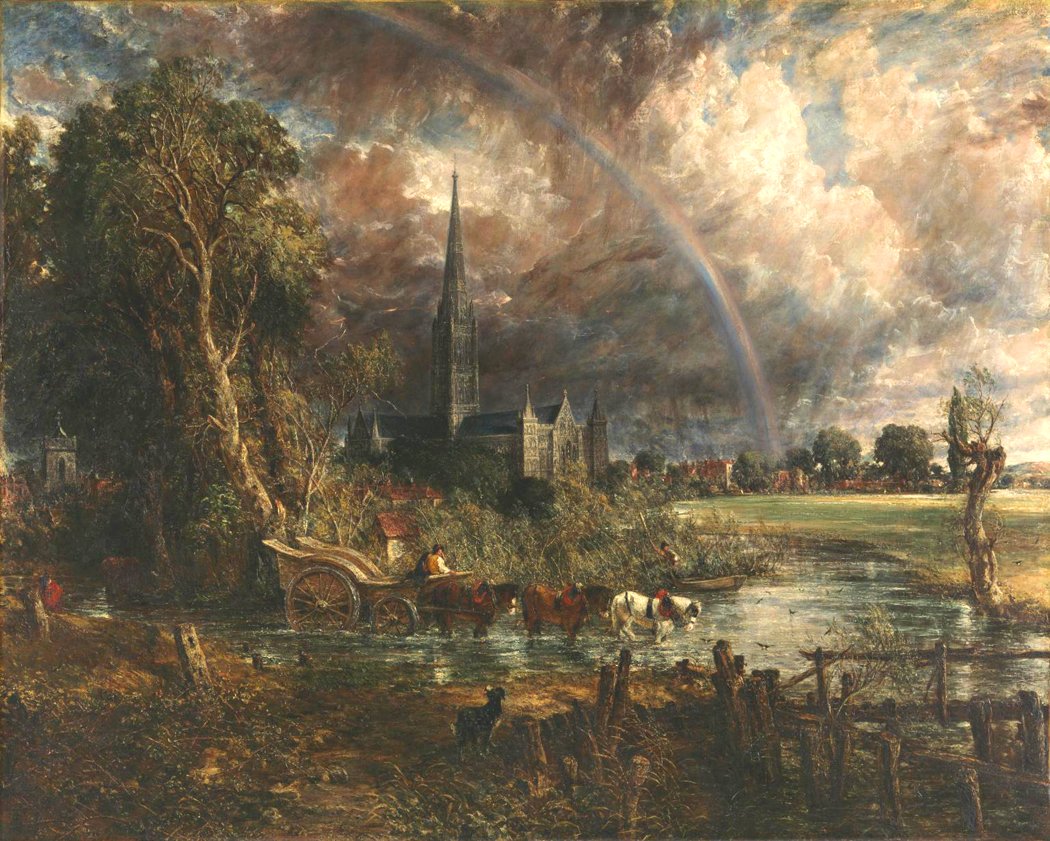 mildthing99's tweet photo. Fascinating presentation on the #solargeometry of the #rainbow in John Constable's 'Salisbury Cathedral from the Meadows' by Prof John Thornes #RMetSMeet #Constable @RMetS @Tate https://t.co/qiuk22FbMf