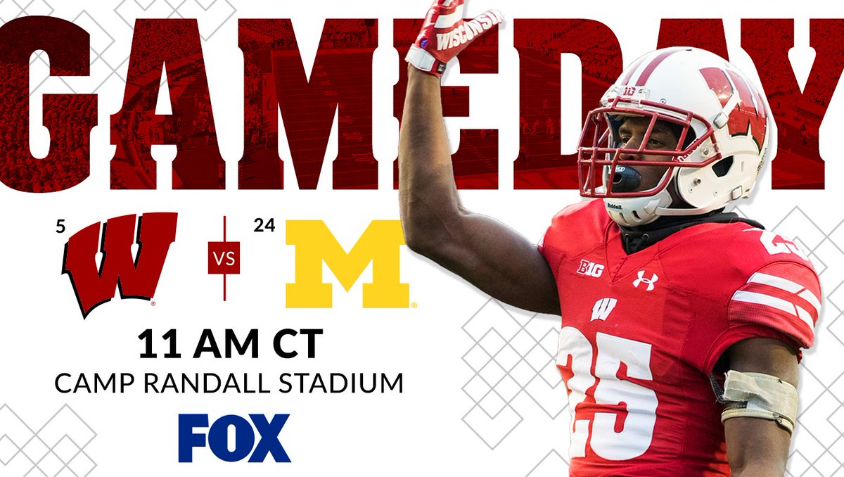 BadgerFootball's tweet photo. It's gameday. #OnWisconsin https://t.co/32dUjbKeik