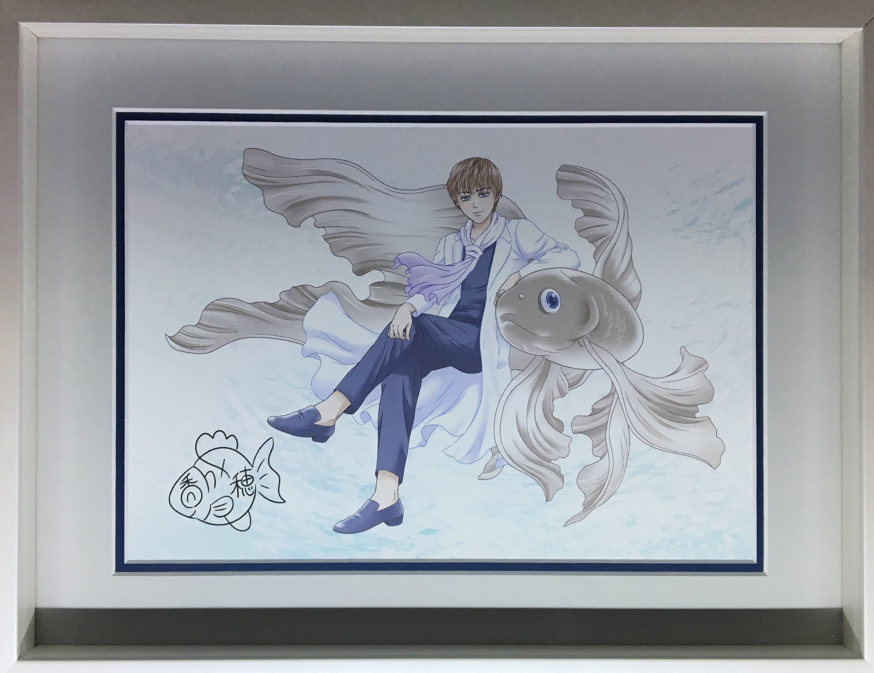 宮城鉄魚倶楽部 羽衣天魚 公式 成見香穂先生の擬人化鉄魚 私立金中 では保健体育の先生として活躍します 只今 アプリ少年画報で第四話を好評配信中 第五話では鉄魚先生が主役とか 金魚ファンやは勿論 鉄魚ファンも見るべし そして 金魚に首ったけ