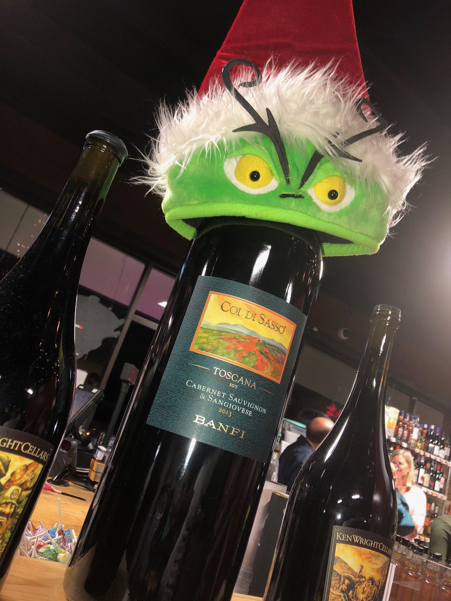 MWandS72's tweet photo. Is it just us or is anyone else ready for the Christmas movies to start taking over our televisions? We really love #TheGrinch but we especially love the #ColDiSasso Cabernet Sauvignon/Sangiovese big bottle it is taking over! https://t.co/kRp1NFvp3u