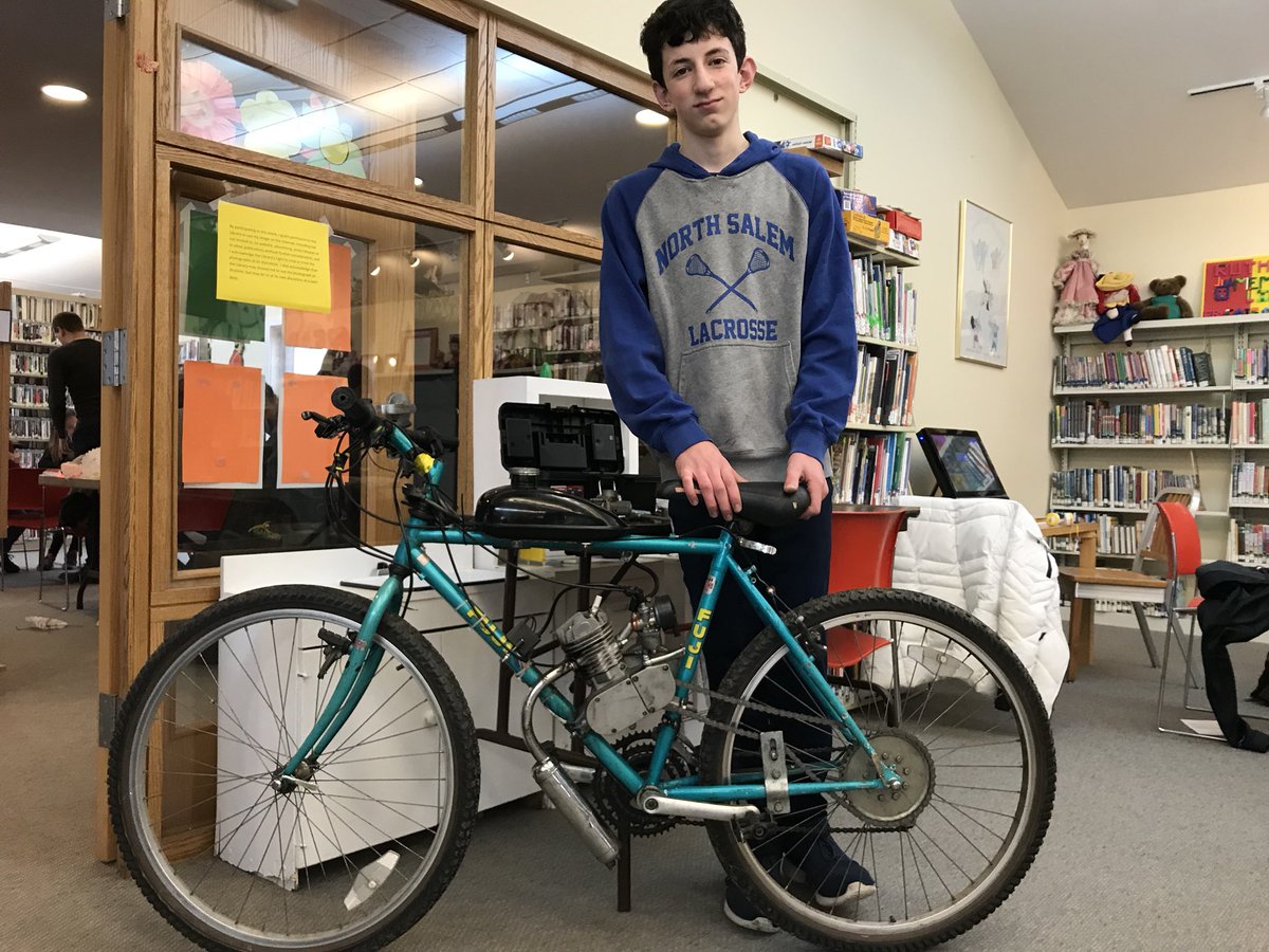 Meeting young inventors at our STEAM Fest in upstate new York, this guy built his own electric bicycle. #maker