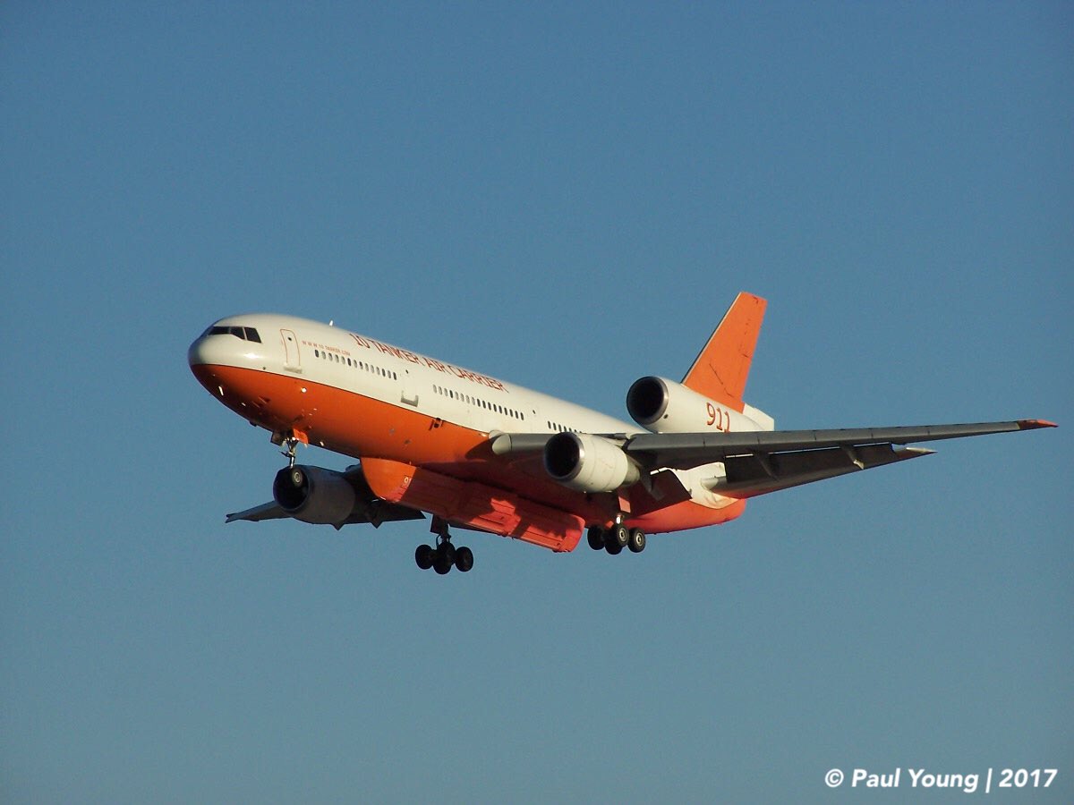 KA6PDY's tweet photo. A few pics of the #FireTankers at #McClellanAirPark-MCC during the #WineCountryFires. #Tanker944 #Tanker911 #Tanker116 and #MAFFS4. They we’re coming and going like clock work. #Boeing #LockheedMartin #McDonnellDouglas #fpotn #cafire https://t.co/yke3aoDxW4