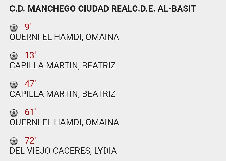 📌 FEMENINO | Victoria de nuestro <a href="/cdmanchegocrfem/">CD.Manchego CR fem</a> (5-0) ante el Al-Basit tras un buen partido de las nuestras. #AupaManchego