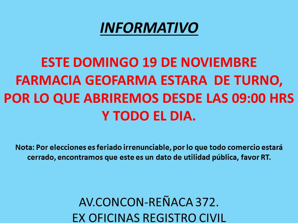 GeofarmaConcon's tweet image. RECUERDEN VECINOS DE CONCON  @GeofarmaConcon @alertaconcon @municoncon