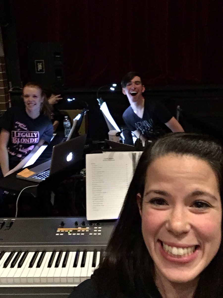 krismas23's tweet photo. The keyboard section is ready to play two more shows of Legally Blonde today! @gvhspaa https://t.co/QT1qZlKrhN