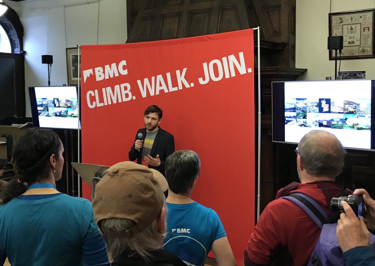 MartinC_Guide's tweet image. Carey from @Team_BMC presenting the next iteration of the Mend Our Mountains campaign at @kendalmountain festival