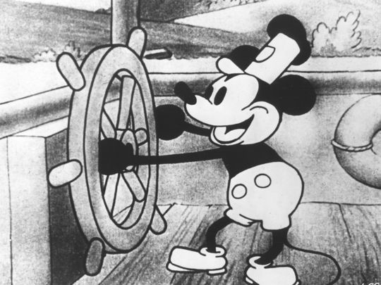 foxcstudio's tweet photo. #Mickey_Mouse takes the wheel in Walt Disney's 1928 short, "Steamboat Willie." (Photo: Disney)  #Happy_birthday #mickey_mouse  @alicastark7 @FrankFoxcstudio https://t.co/KXYhCePSoD