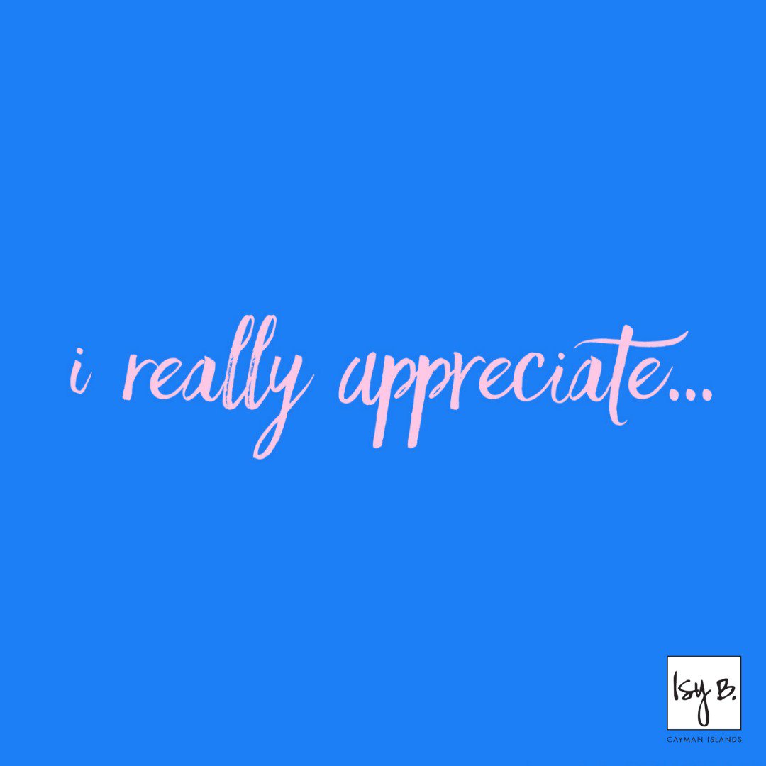 IsyBdesign's tweet photo. We appreciate our lovely customers and followers! Comment something you appreciate! #quoteoftheday #givethanks #gratitude #thanksgiving #weekofthanks #fashionlovers #caribbeandesigner #caribbeandesign #caymanislands #isybdesign https://t.co/CDeKPXRFA4