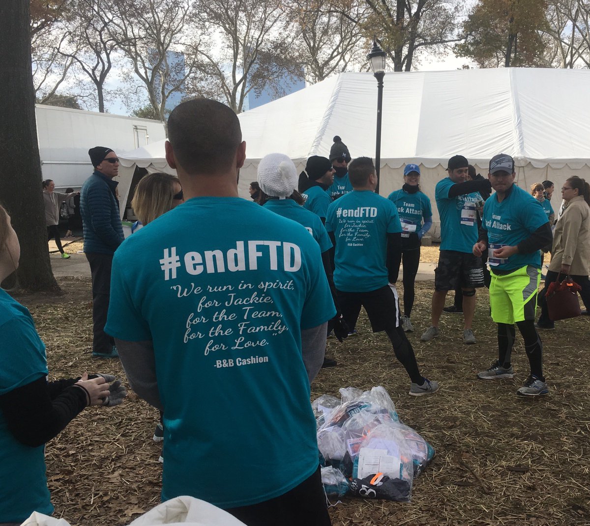 Members of Team Jack Attack are getting ready to attack the 8K! #PhiladelphiaMarathon #endFTD