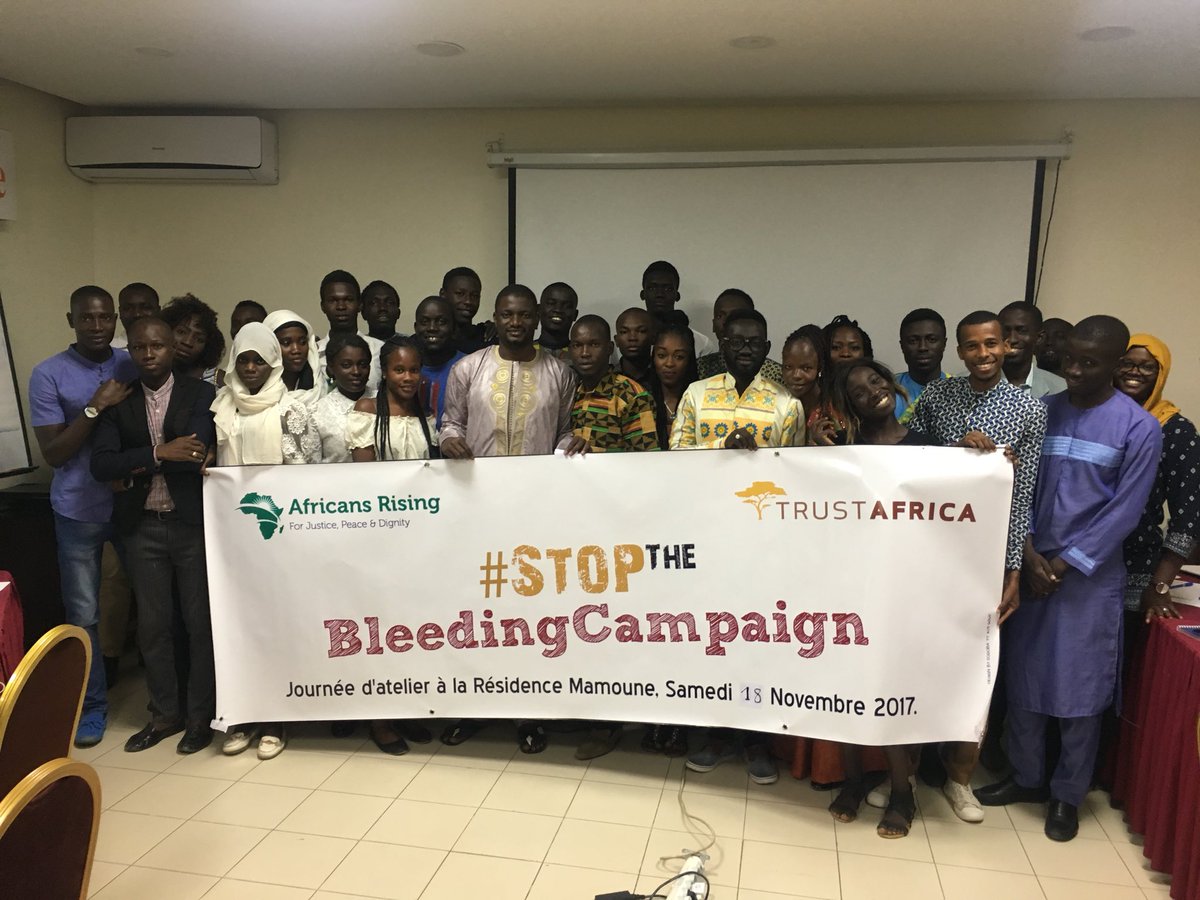 AfricansRising's tweet photo. @AfricansRising @TrustAfrica #StopthebleedingCampaign #FluxFinanciersIllicit #IllicitFinancialFlows @saidykhan08 @Kuumbati https://t.co/bgL67e3XT8