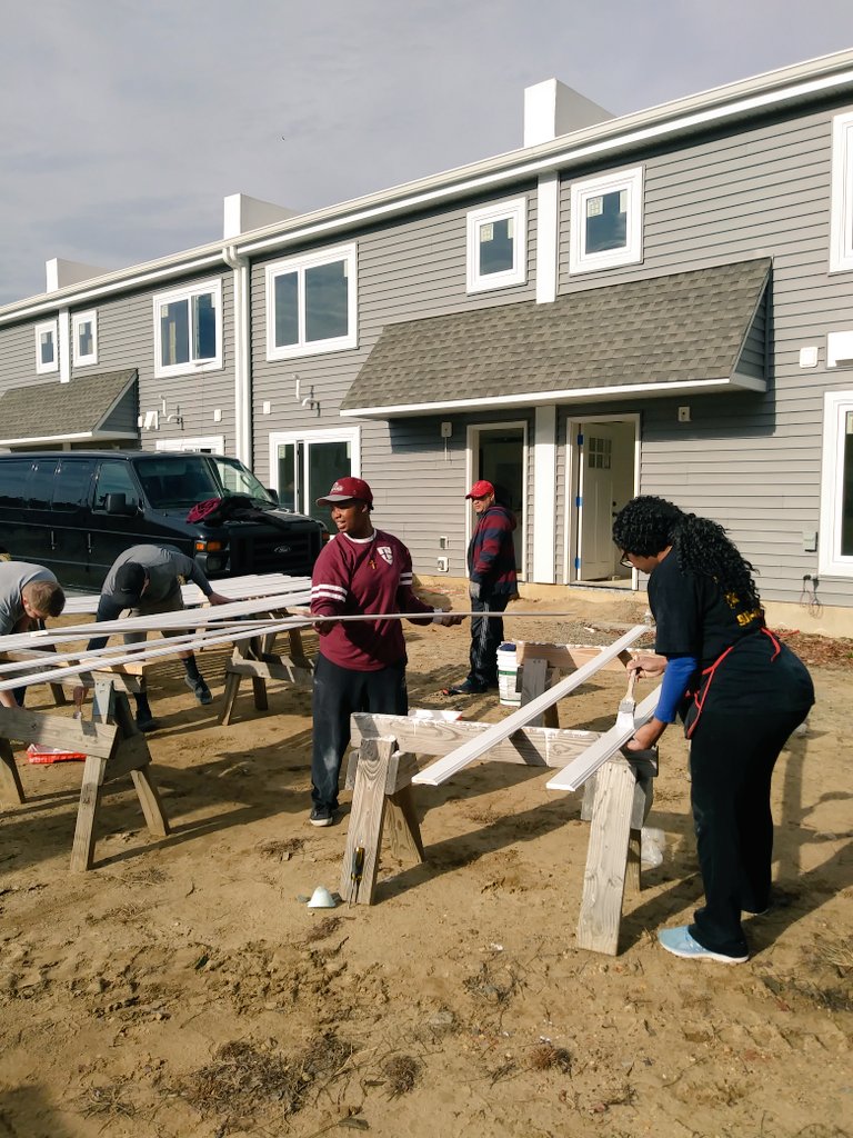 EU_OFP's tweet photo. .@EasternU's #CampusChapter of @Habitat_org in Trenton, NJ for a workday! Great job, team! https://t.co/euf6WUw7Y1