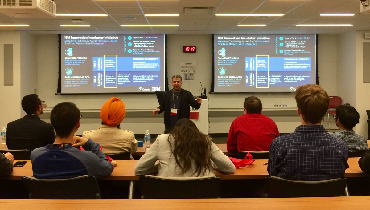McMasterEng's tweet photo. Sarmad Ibrahim, technical evangelist from @IBMCanada, talks about AI and start-ups @ACTIONconf #actionconf2017 https://t.co/bPyi4ygb8v