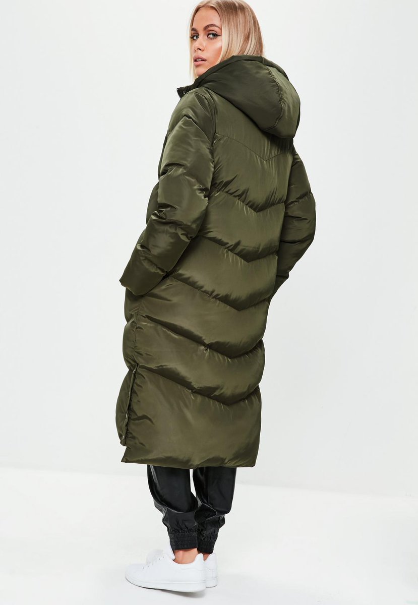 Longline khaki puffer jacket Clearance