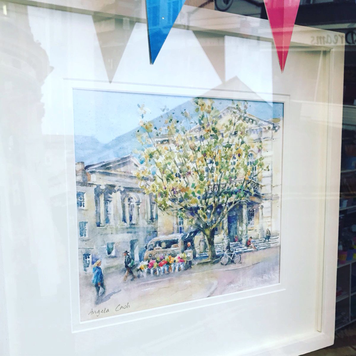 'The Flower Seller' by local artist Angela Cash in the window at the Kendrick Street Gallery - we're in love! #stroud #Tamsinvan #florist #proudtobestroud