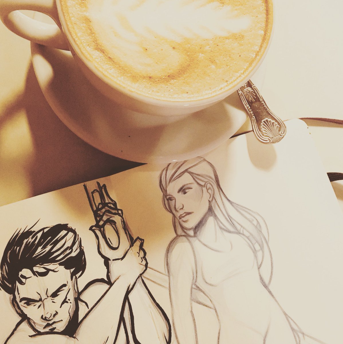 Coffee and sketching at <a href="/chapter1uk/">Chapter One Books UK</a>