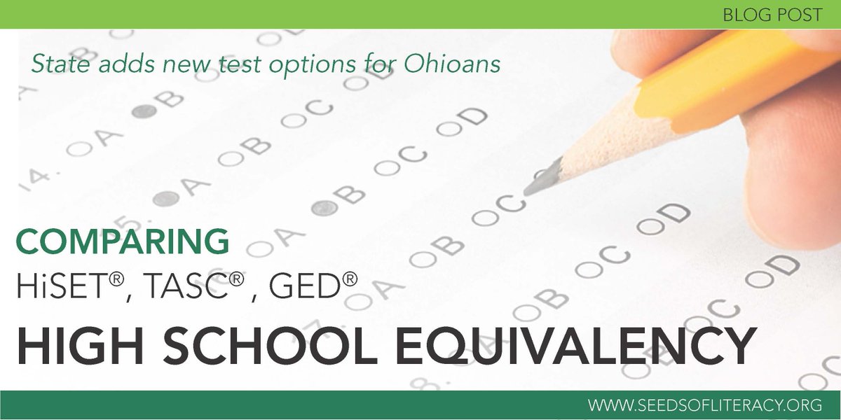 Did you know that not all #highschoolequivalency #diplomas are GEDs? Ohio now has 3 options for #adultlearners: the #HiSET, the #TASC, and the well-known #GED. Read our #HSEComparison and #HSEDifferences blog buff.ly/2mzDjHr