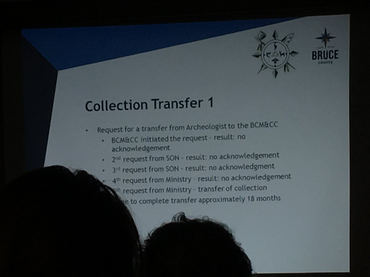 MuseOntArch's tweet photo. “Regular dialogue is the key to success” - McGirr & Ritchie on how better partnerships = better outcomes when negotiating the transfer of archaeological collections to permanent holdings. #MutualRespect #Collaboration #OAS2017 https://t.co/eQhXUrBPaX