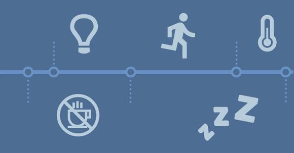 Stress, Caffeine, Alcohol, Snacks. 4 things that lower my quality of rest. Check this timeline to find out how you can start sleeping better today. #SleepHappy bit.ly/2hNJ42F