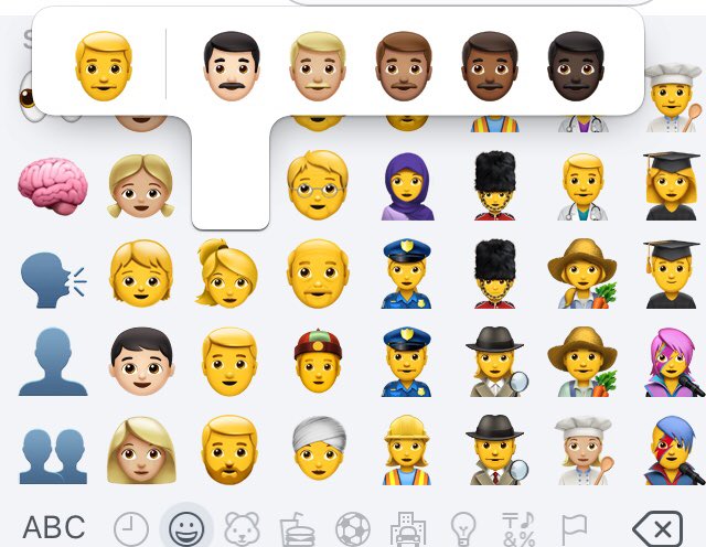 Has anyone else ever wondered why hair color changes with the mustache man emoji...