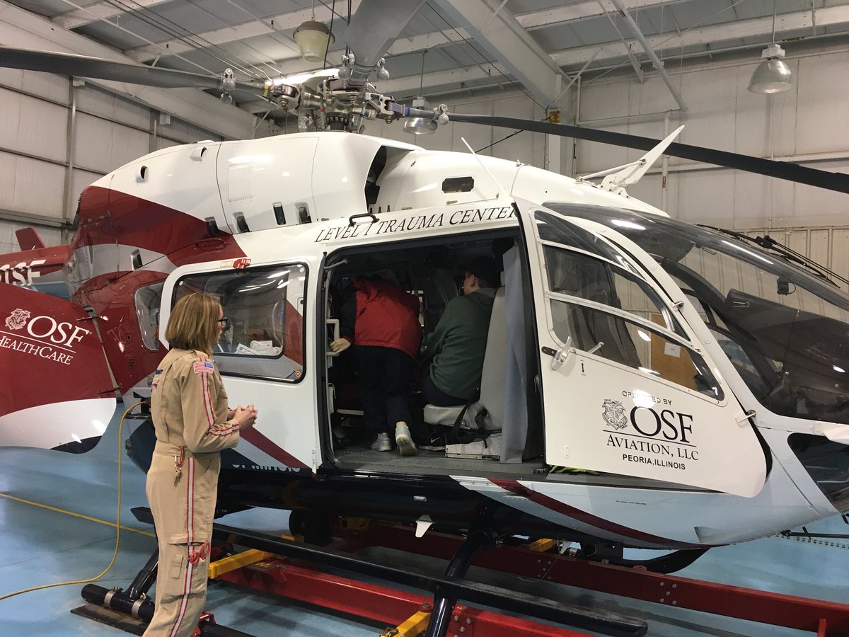 ExplorerPost413's tweet image. Thank you @OSFLifeFlight for showing our Explorers the #LifeFlight Helicopter and discussing careers in EMS.