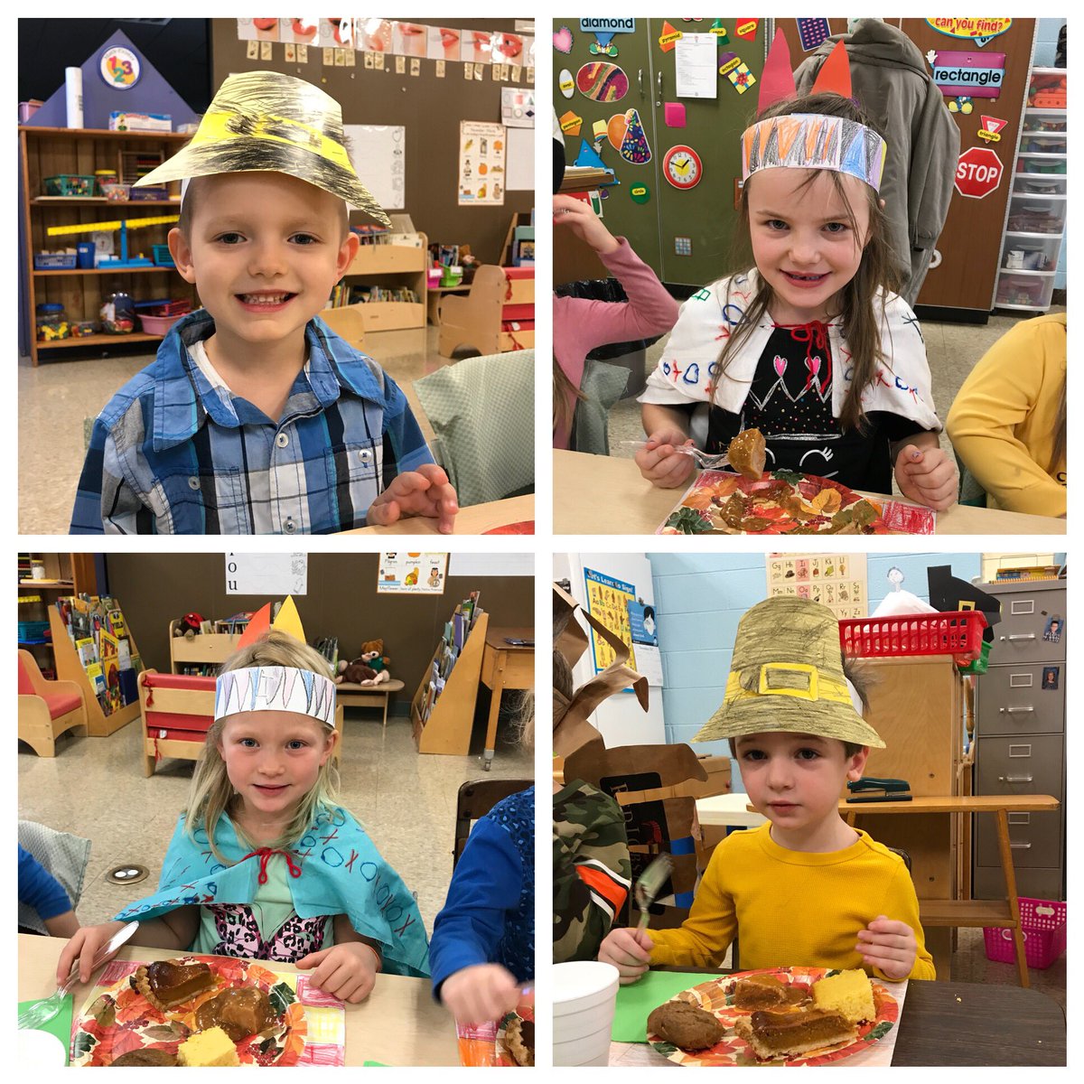 meganmdii's tweet photo. 🦃 Our PreK Pilgrims and our Kindergarten Indians had their feast before break! Everyone have a happy and safe Thanksgiving! 🦃 https://t.co/0ErEr2CxBt