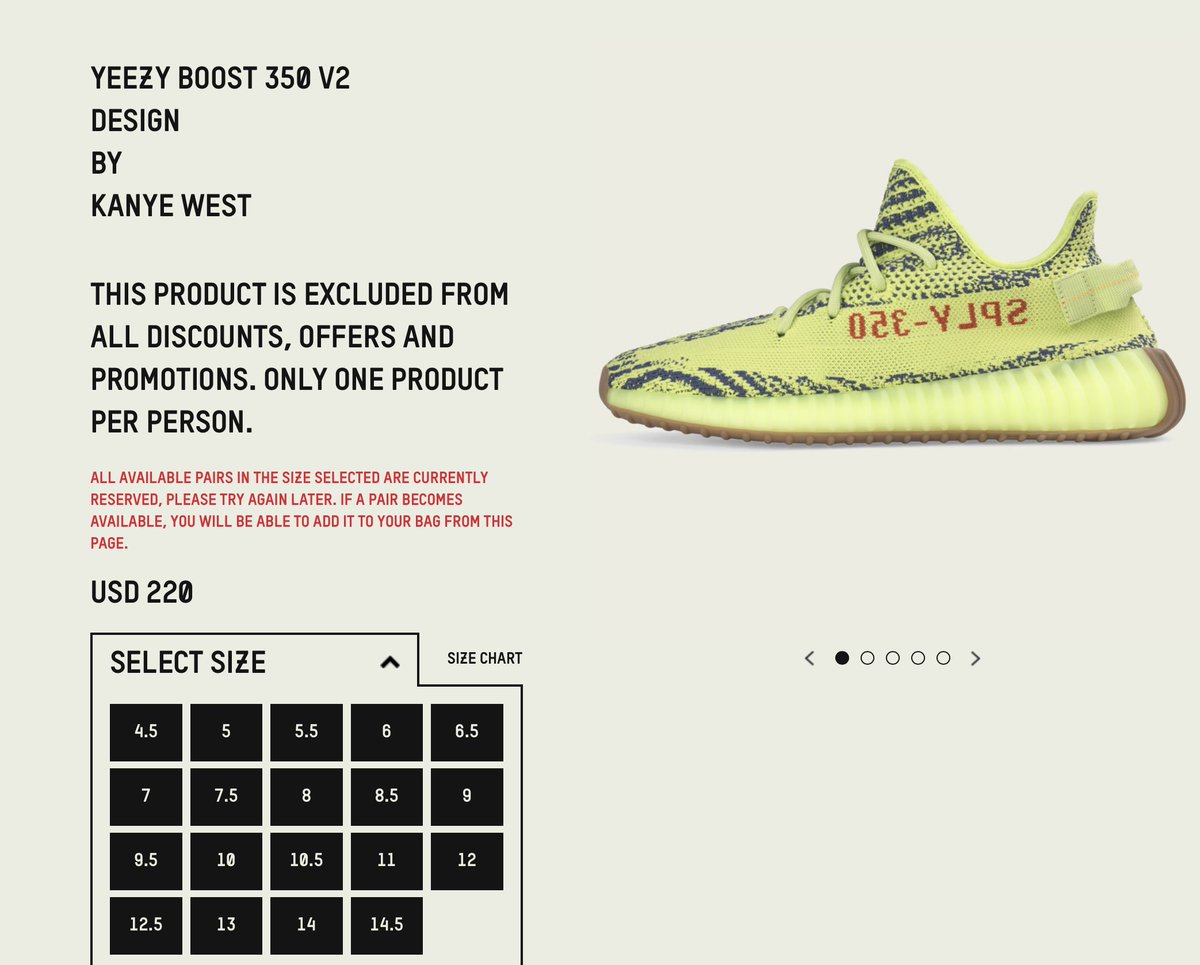 Heskicks's tweet photo. ugh... says all pairs are reserved in every size i checked... https://t.co/ht6Z3AnP4v