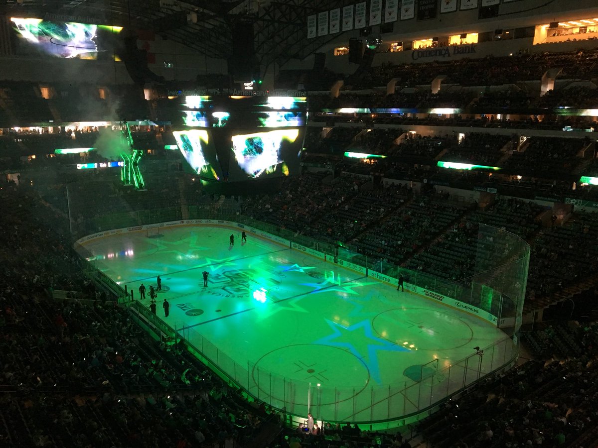 mblawt's tweet photo. Game 2, Stars and Oilers. Not quite @babunni but city 15 for NHL game #numberguy https://t.co/kLLlCh5lJN