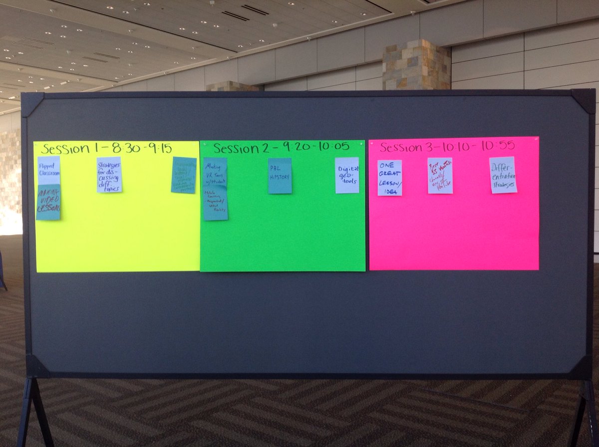 dutchermann's tweet photo. #sschat unconference schedule, third floor. Come join in the conversation #ncss2017 https://t.co/NtV1D2W6rx