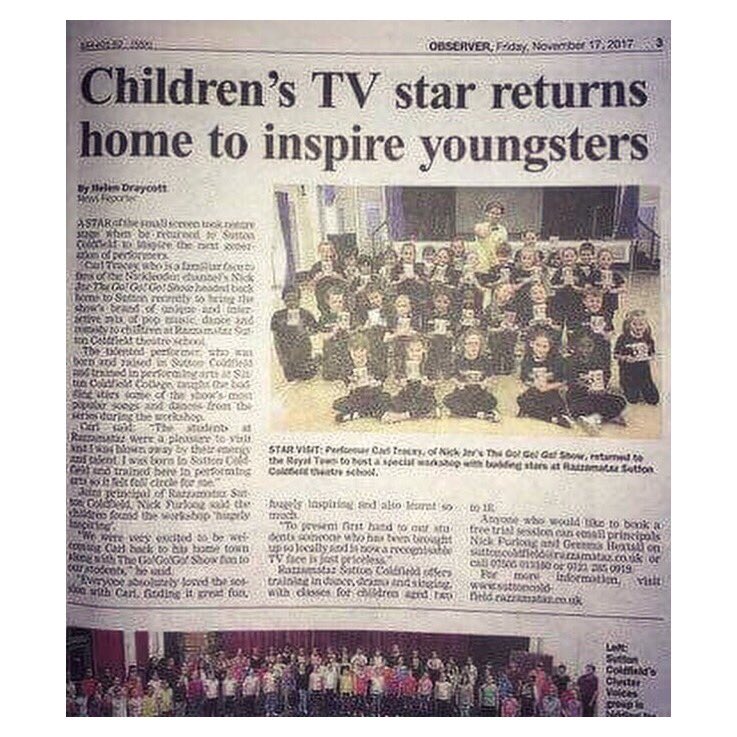 Awesome little piece in the @SuttonObserver from my visit to <a href="/razzschools/">Razzamataz Theatre Schools</a> <a href="/razzsutton/">Razz SuttonColdfield</a> <a href="/GoGoGoOfficial/">Go!Go!Go!</a> 👍🏻😊 

#Razzamataz #SuttonColdfield
